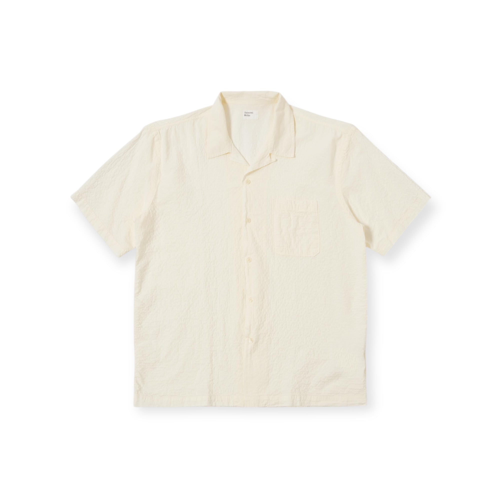 Universal Works Road Shirt Arten Seersucker ecru