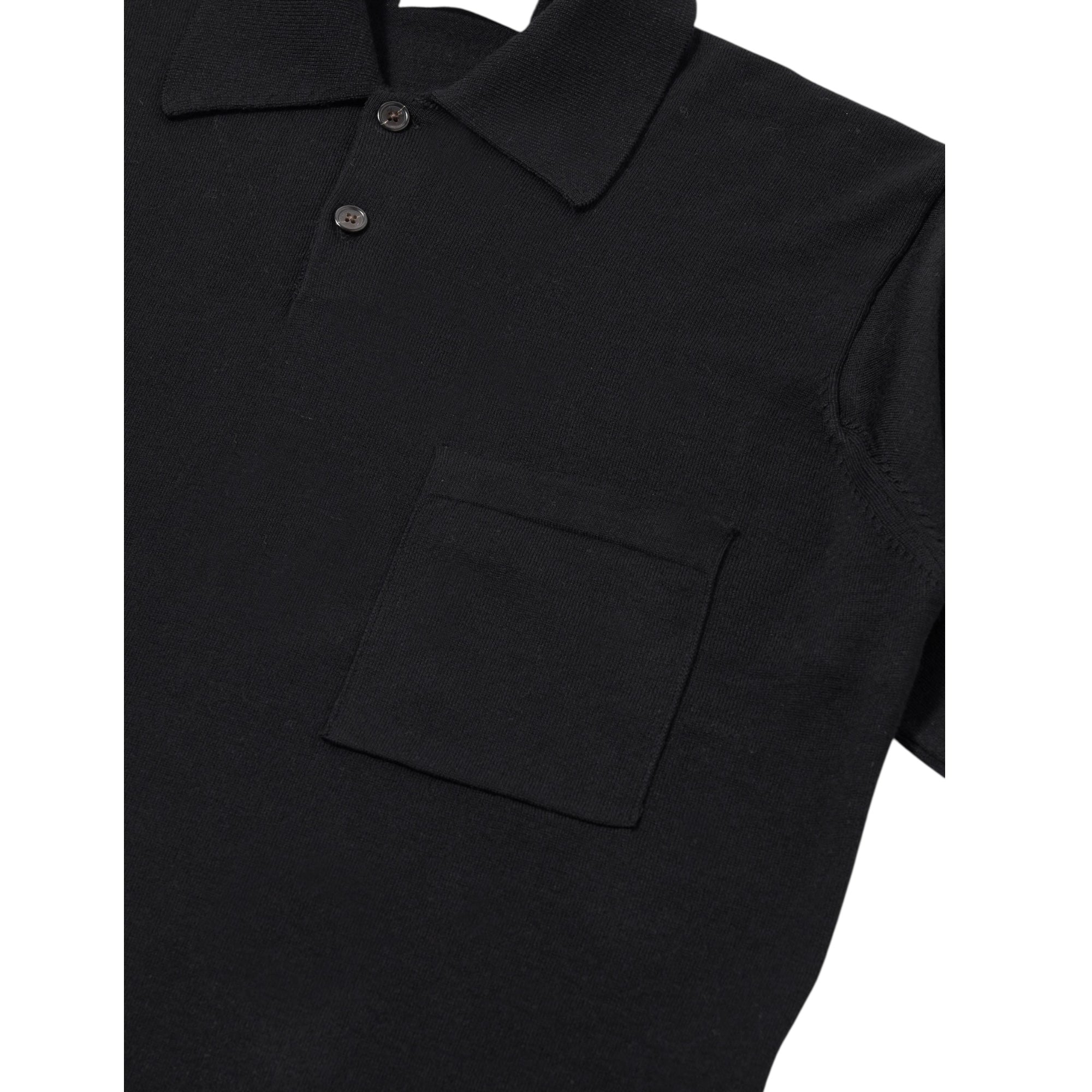 Universal Works S/S Pullover Knit Shirt II Woolcot Bio black