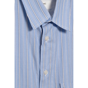 Universal Works Square Pocket Shirt 29251 Posh Stripe Cotton blue
