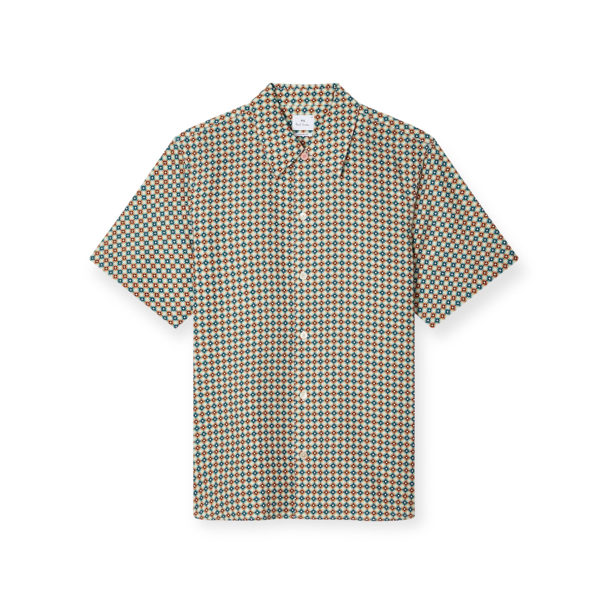 PS Paul Smith Geo Tile Print Shortsleeve Shirt off white