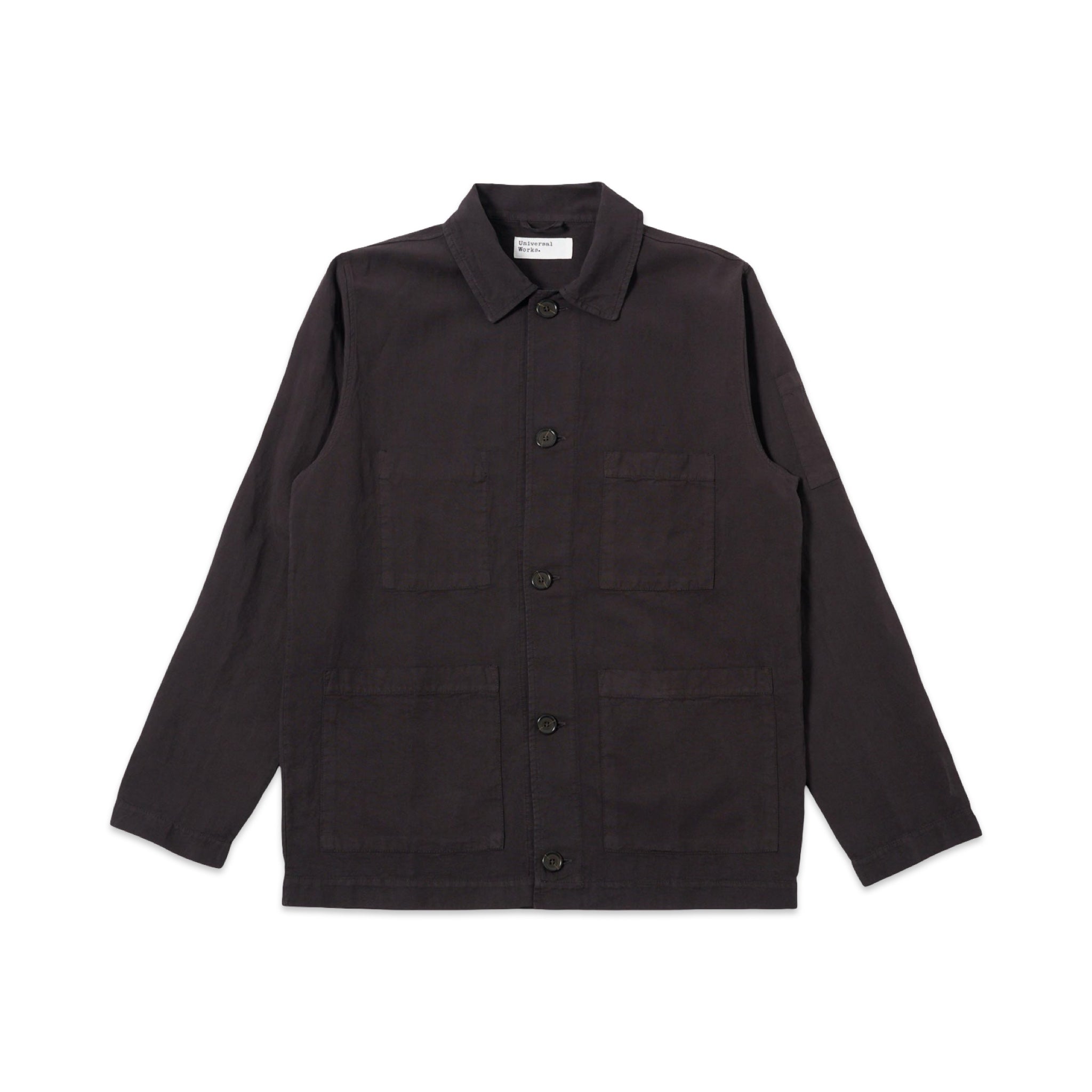 Universal Works Coverall Jacket Lyocell Linen Mix licorice