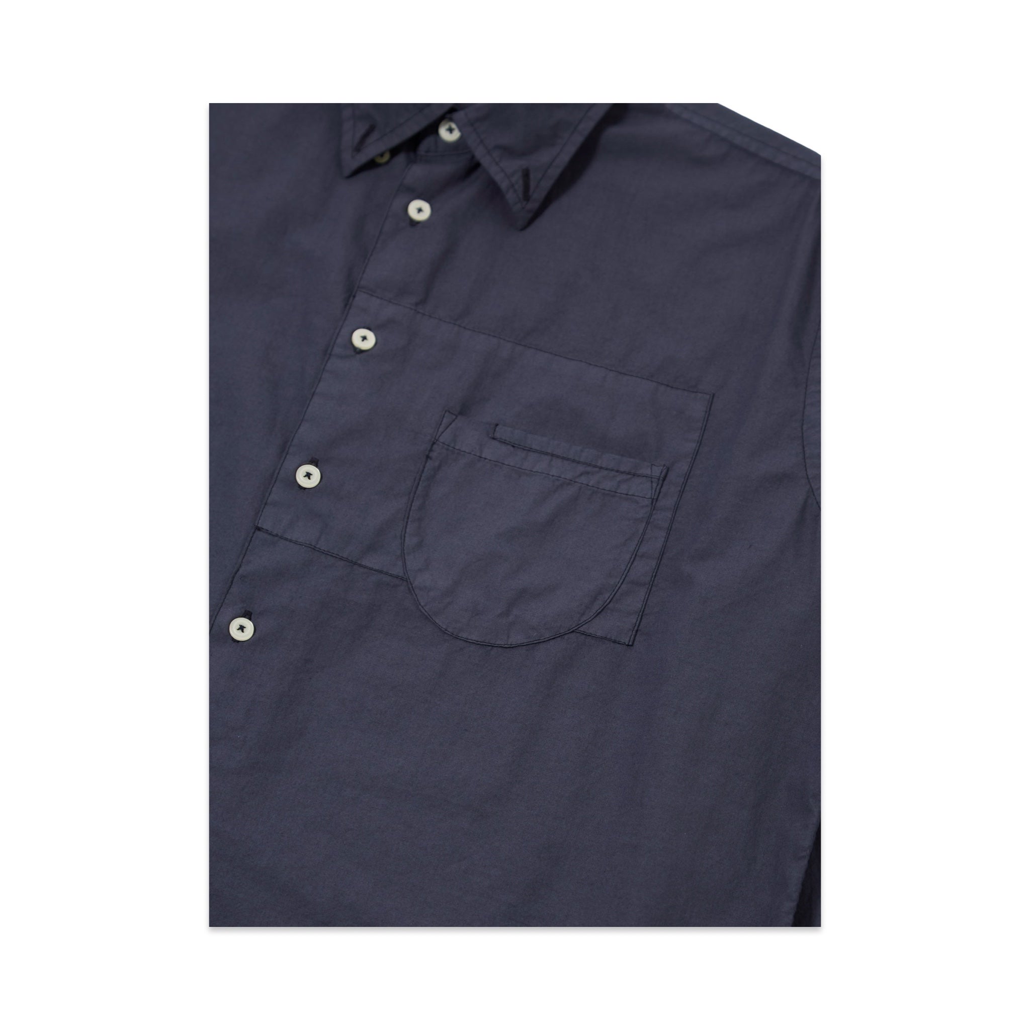 Universal Works Patched Lazy Day Shirt Poplin navy