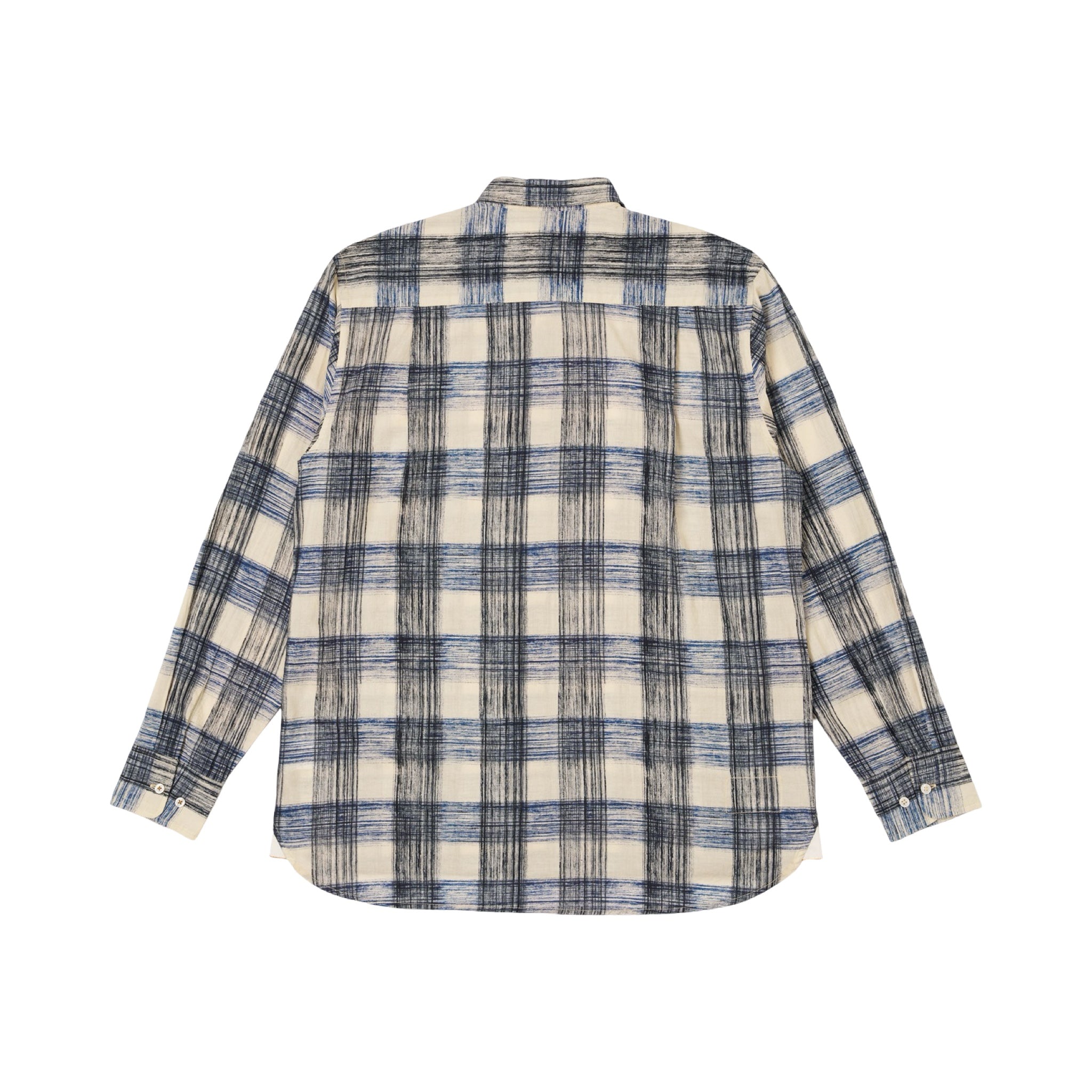 Universal Works Square Pocket Shirt Window Panes navy