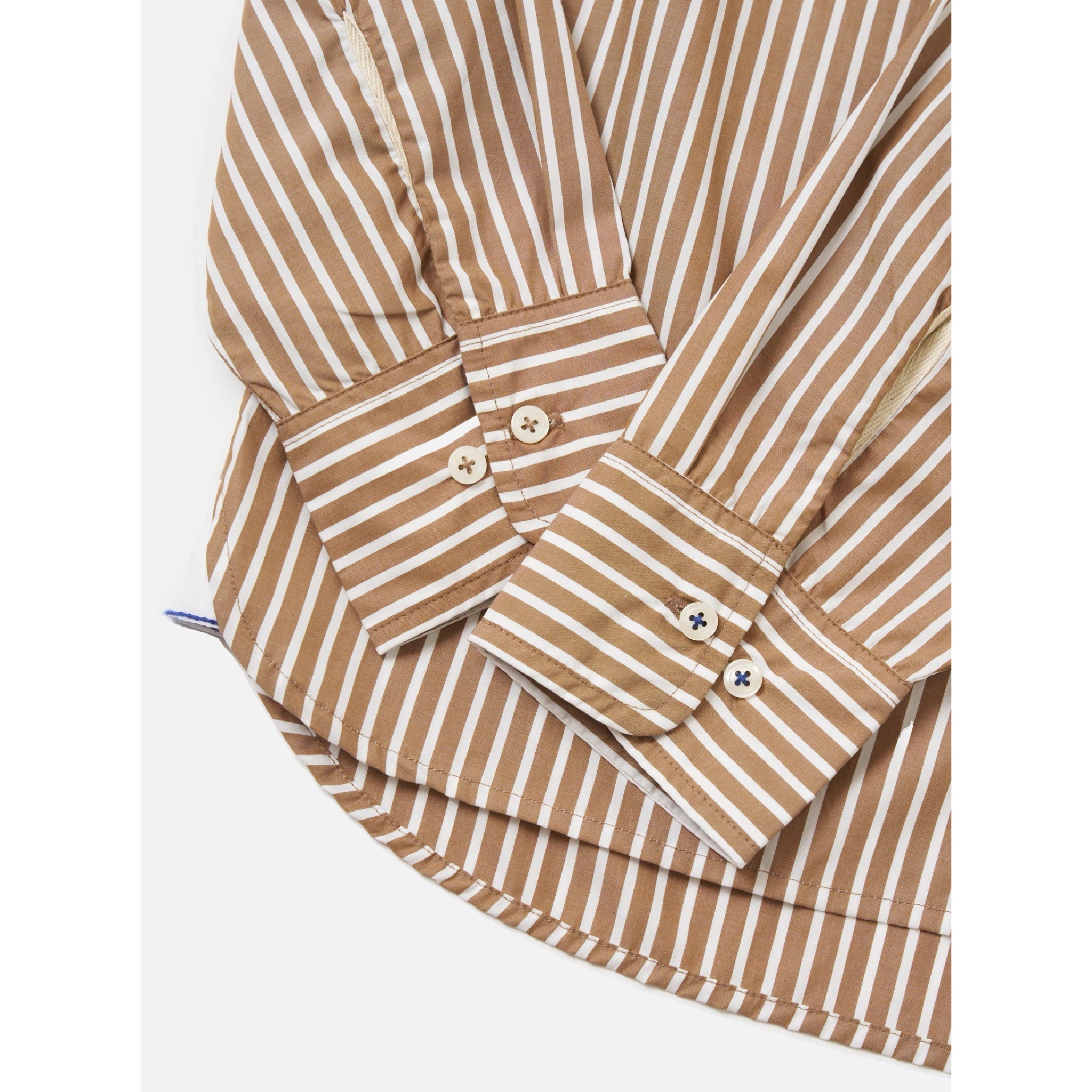 Universal Works Square Pocket Shirt Cotton Stripe brown/white