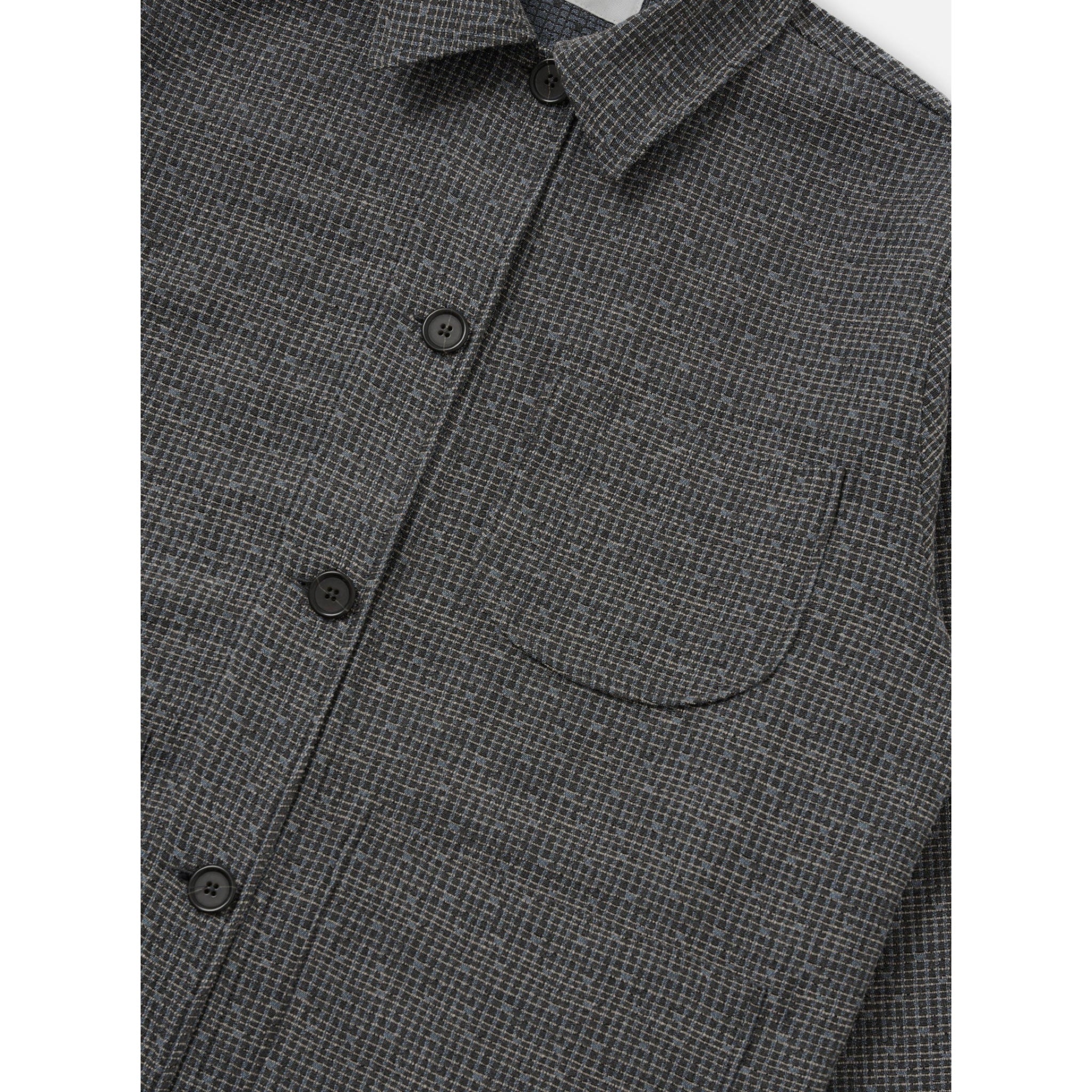 Universal Works Field Jacket Jacquard Weave grey/blue