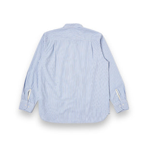 Universal Works Square Pocket Shirt 30677 busy stripe cotton blue/navy stripe