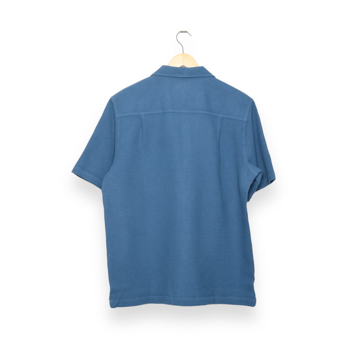Universal Works Camp Shirt japanese waffle faded blue P28027