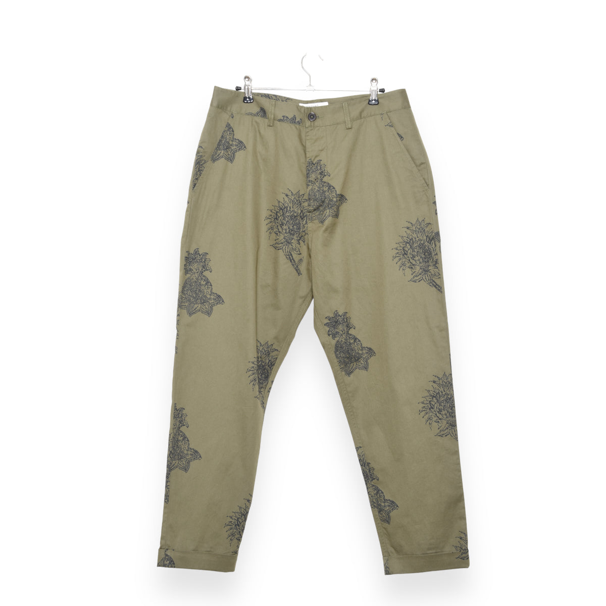 Universal Works RB Chino block flower twill olive P28019