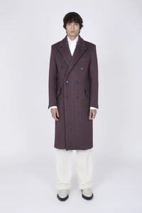 Mans Plymouth Coat houndstooth burgundy