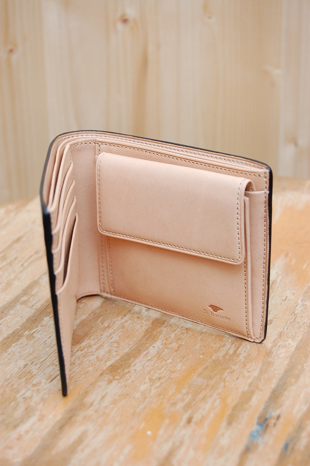 Il Bussetto Bi-fold Wallet mit münztasche schwarz
