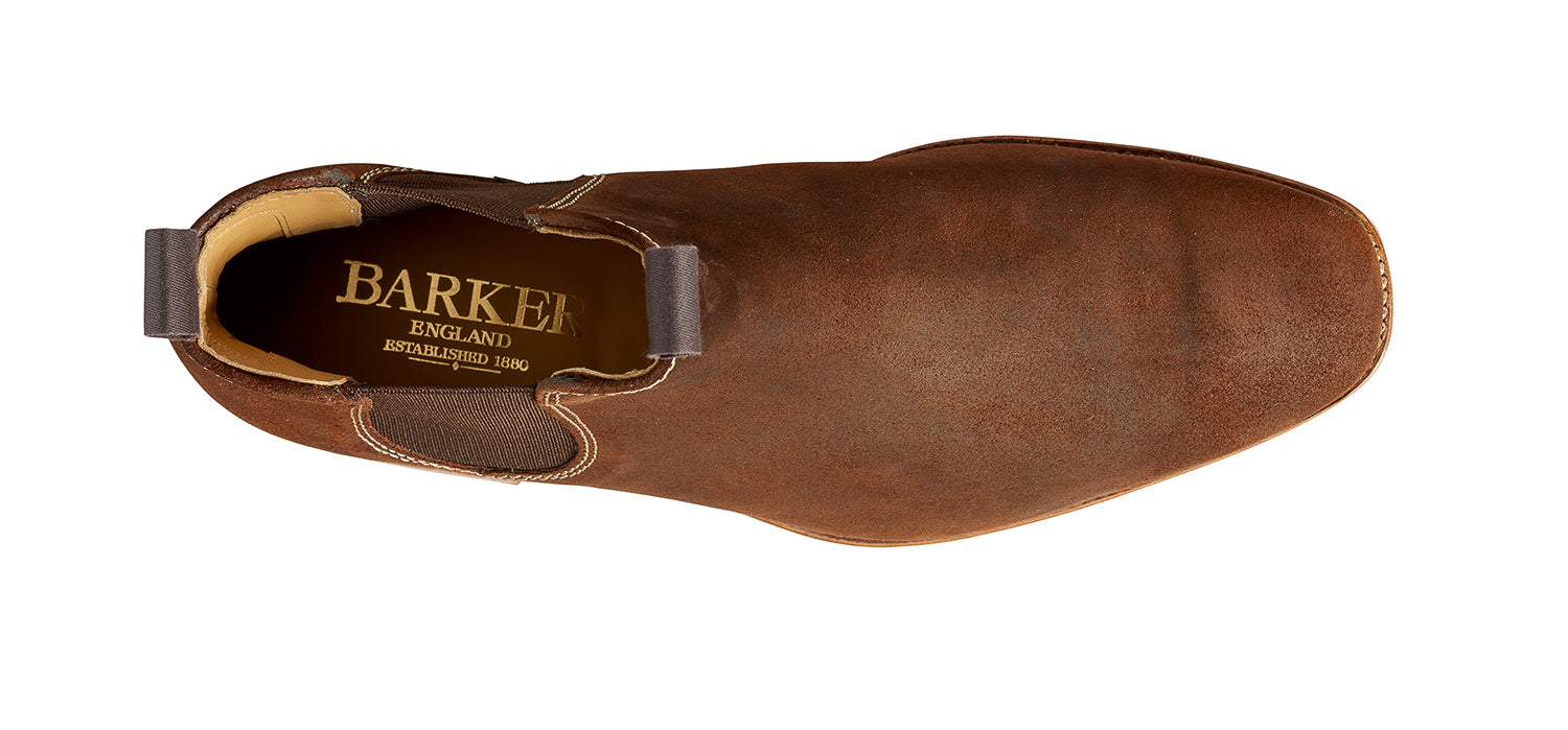 Barker Mansfield Mid Brown Waxy Wildleder