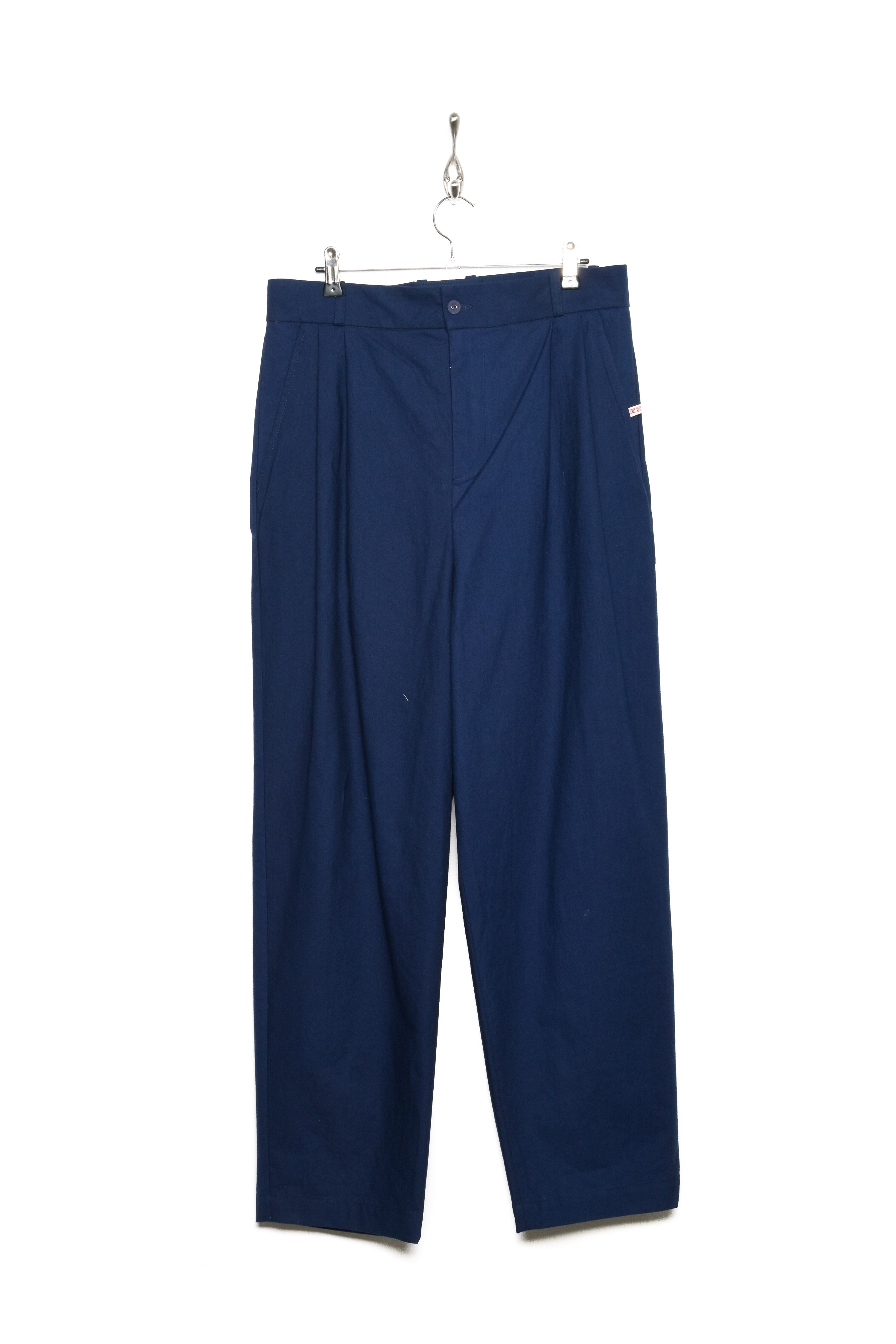 Frank Leder Double Pleated Trouser baltic blue dyed