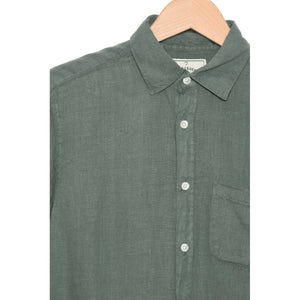 Portuguese Flannel Linen Pocket Shirt dry green