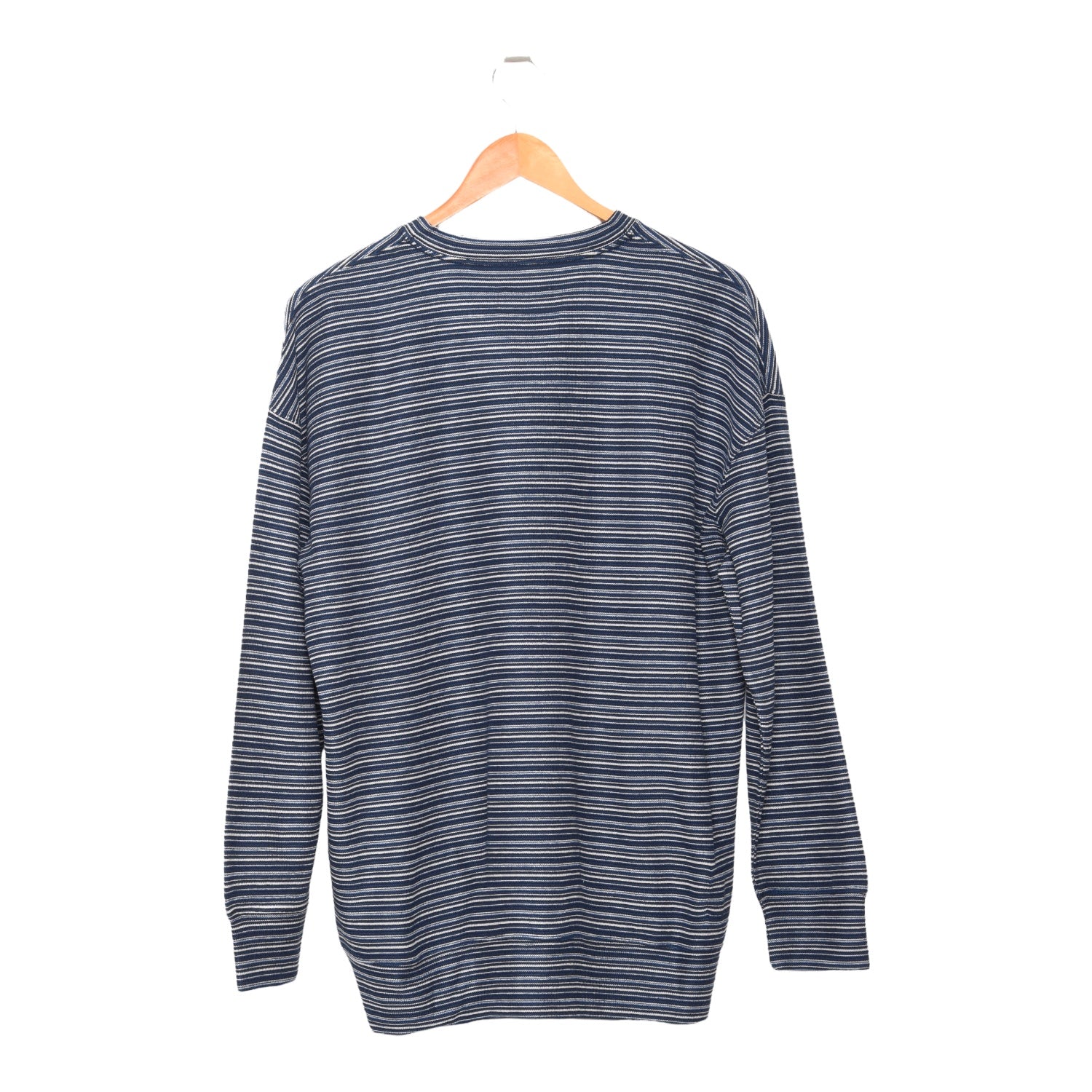 Universal Works Oversized Sweatshirt Japanese Stripe Knit blue P26043