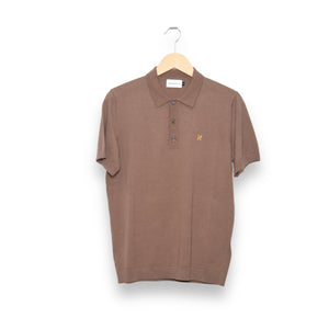 Nowadays Knitted Silk Polo brown lentil