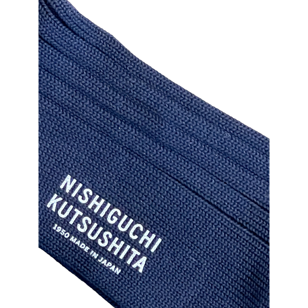 NISHIGUCHI KUTSUSHITA Egyptian Cotton Ribbed Socks navy