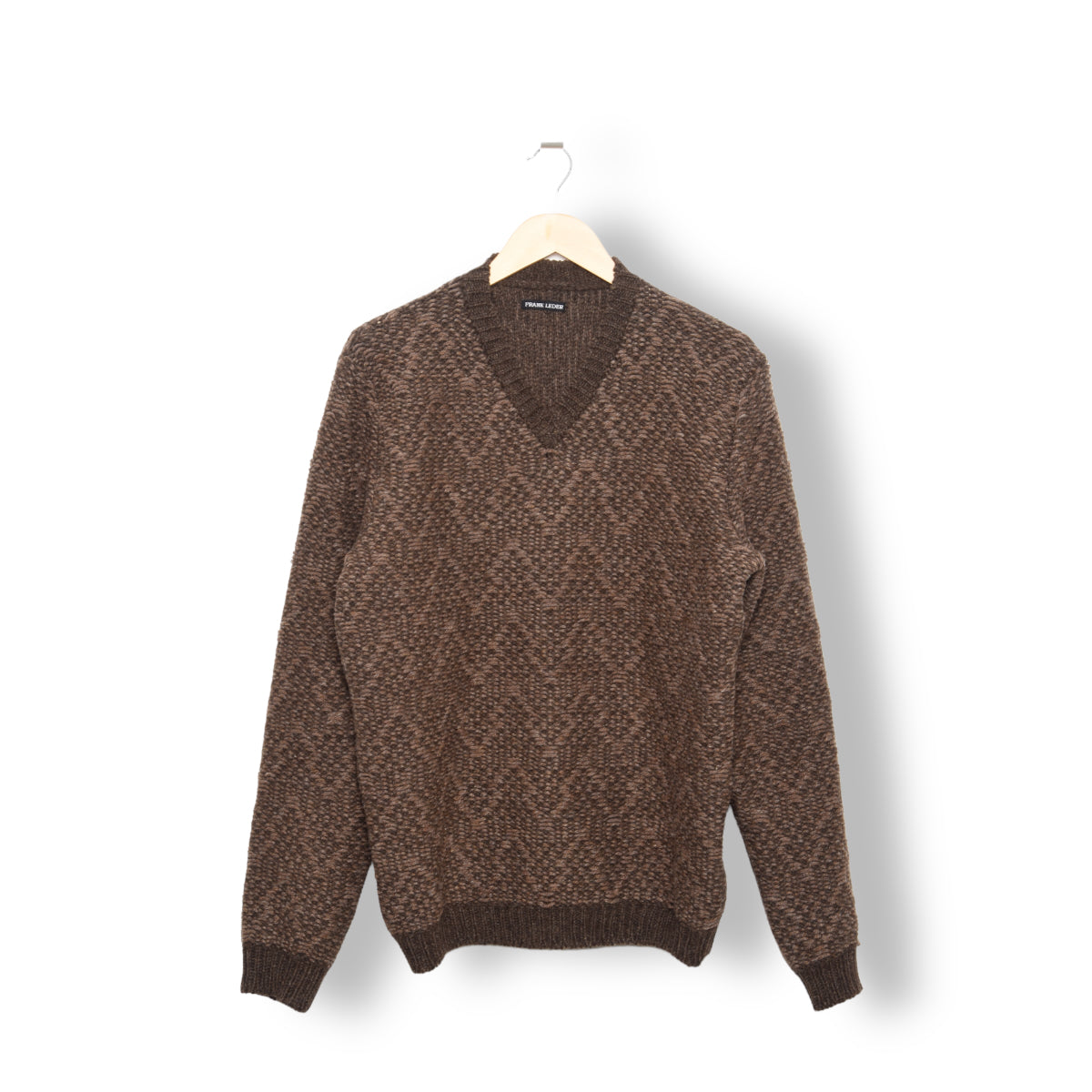 Frank Leder Handknitted Pullover V-Neck brown