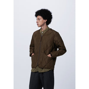 TAION Military Zip V-Neck Jacket light brown