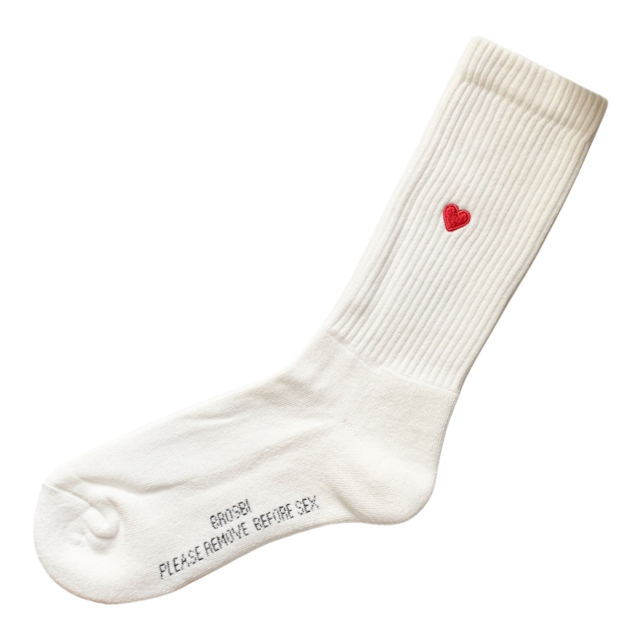 Brosbi Crew Socks - Icon Heart off-white