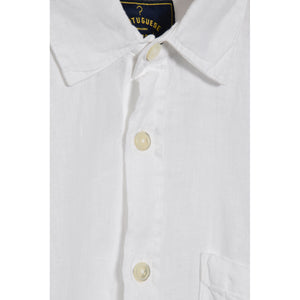 Portuguese Flannel Linen Pocket Shirt white