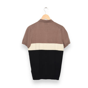 Nowadays Knitted Silk Structure Polo brown lentil