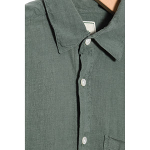 Portuguese Flannel Linen Pocket Shirt dry green
