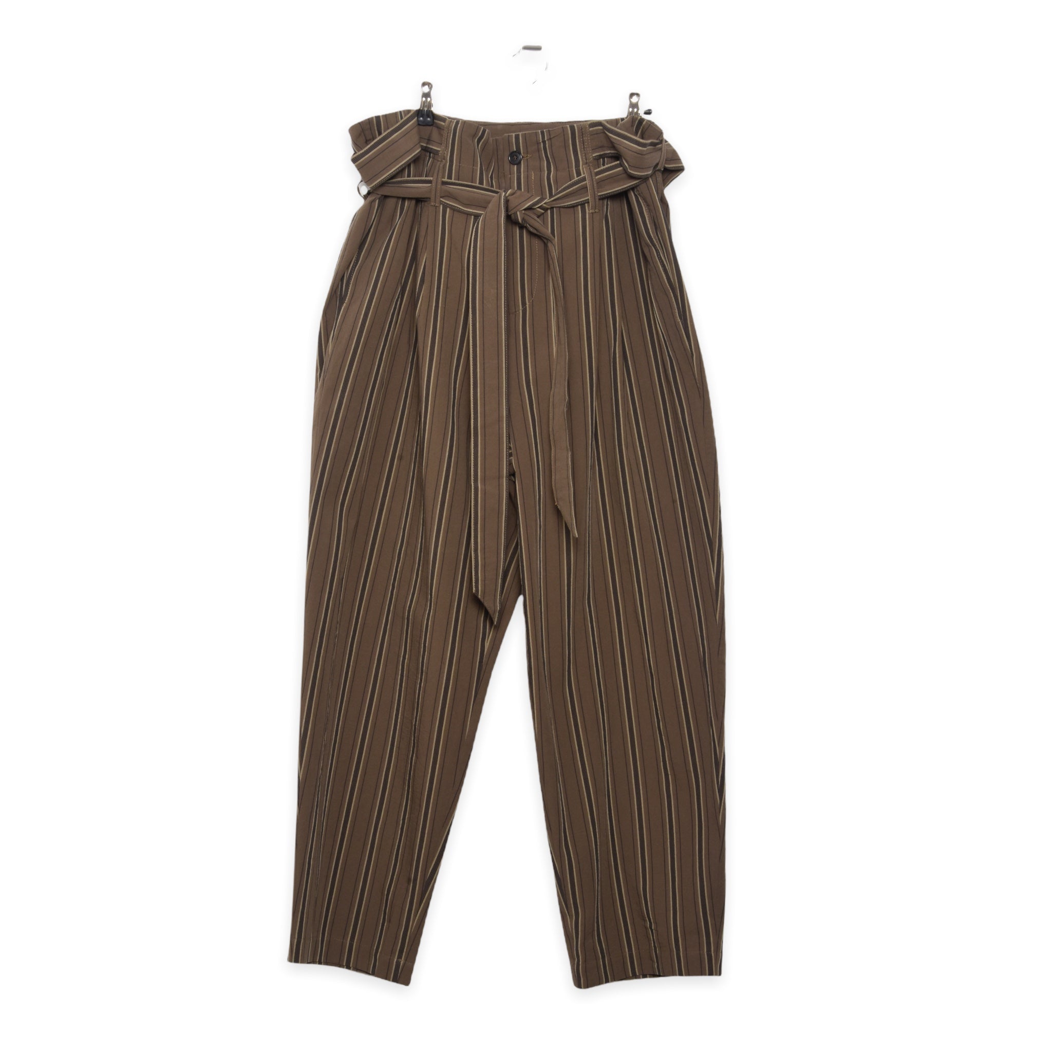 Frank Leder Cotton Wide Trouser brown stripes