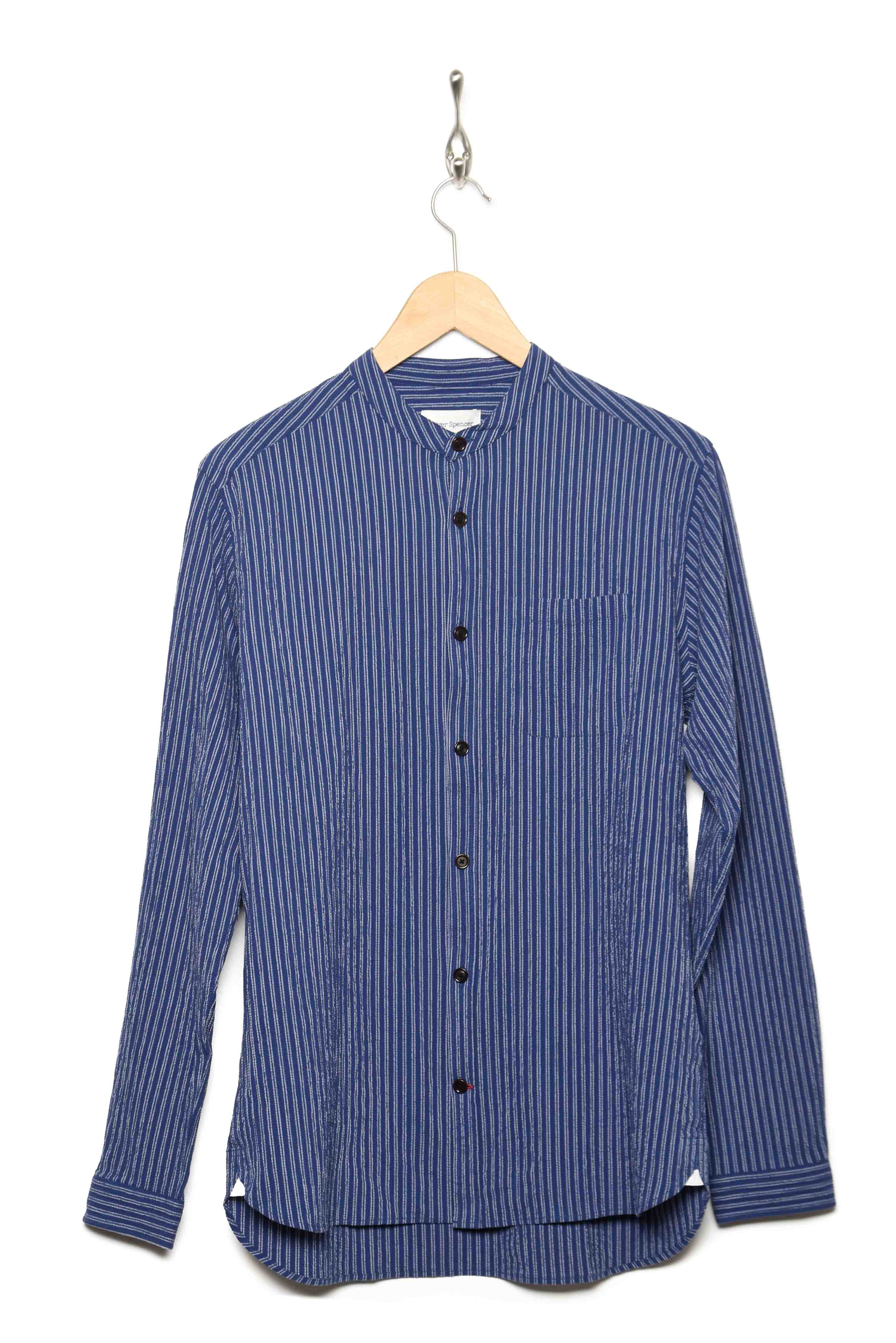 Oliver Spencer Grandad Shirt rowley blue